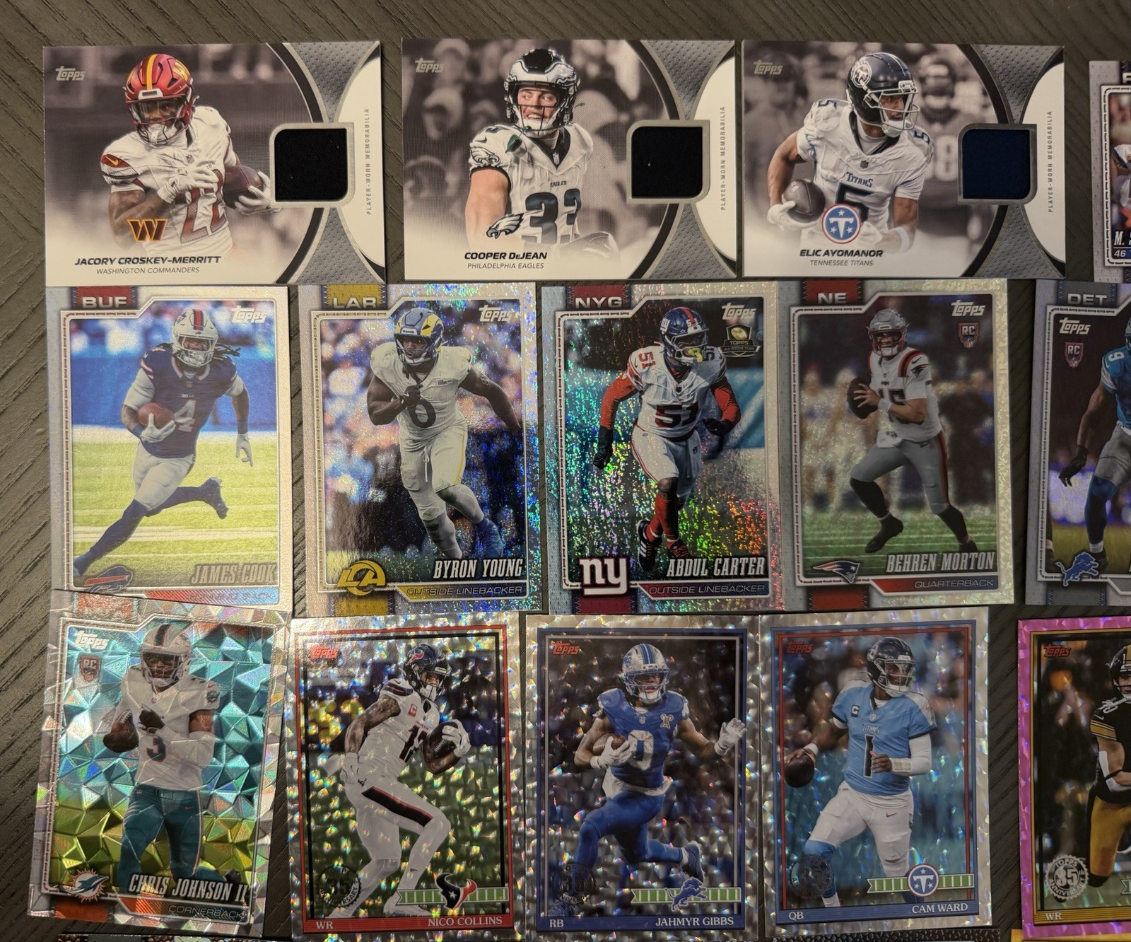 2026 Topps Flagship Football 33 Card Lot- Patch, Glitter, Leather ...