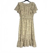 Sophie & Hailee Women's Ditsy Floral Cottegecore Midi Dress with Ruffle LARGE
