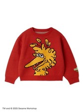 SESAME STREET OUR KIND OF HOLIDAY  KIDS Knit Pullover, Red From JP NEW