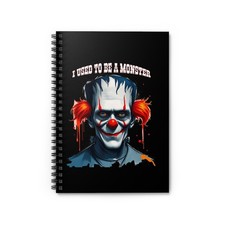 I Used To Be A Monster Frankenstein Spiral Notebook - Ruled Line, Journal