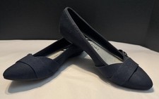 NWOB Anne Klein Sport Navy Blue Ballet Flats Women's 6 Comfy Fit Stretchy