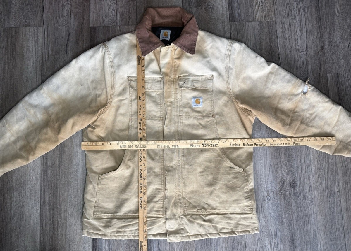 Vintage CARHARTT Arctic CQ186 USA Made Mens Chore Coat Quilt Lined
