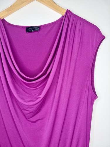 Abito donna Max & Cleo rosa fucia jersey elasticizzato MED senza maniche collo cappuccio usato in ottime condizioni - Foto 3 di 5