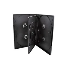 10 Pack Maxtek Standard 14mm Black Six (6) Disc DVD Cases with Doub... Fast Ship