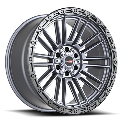 Vortek VRT-604 ZEUS 17x9 6x135 6x139.7 -12  Matte Titanium With Black Bead Ring
