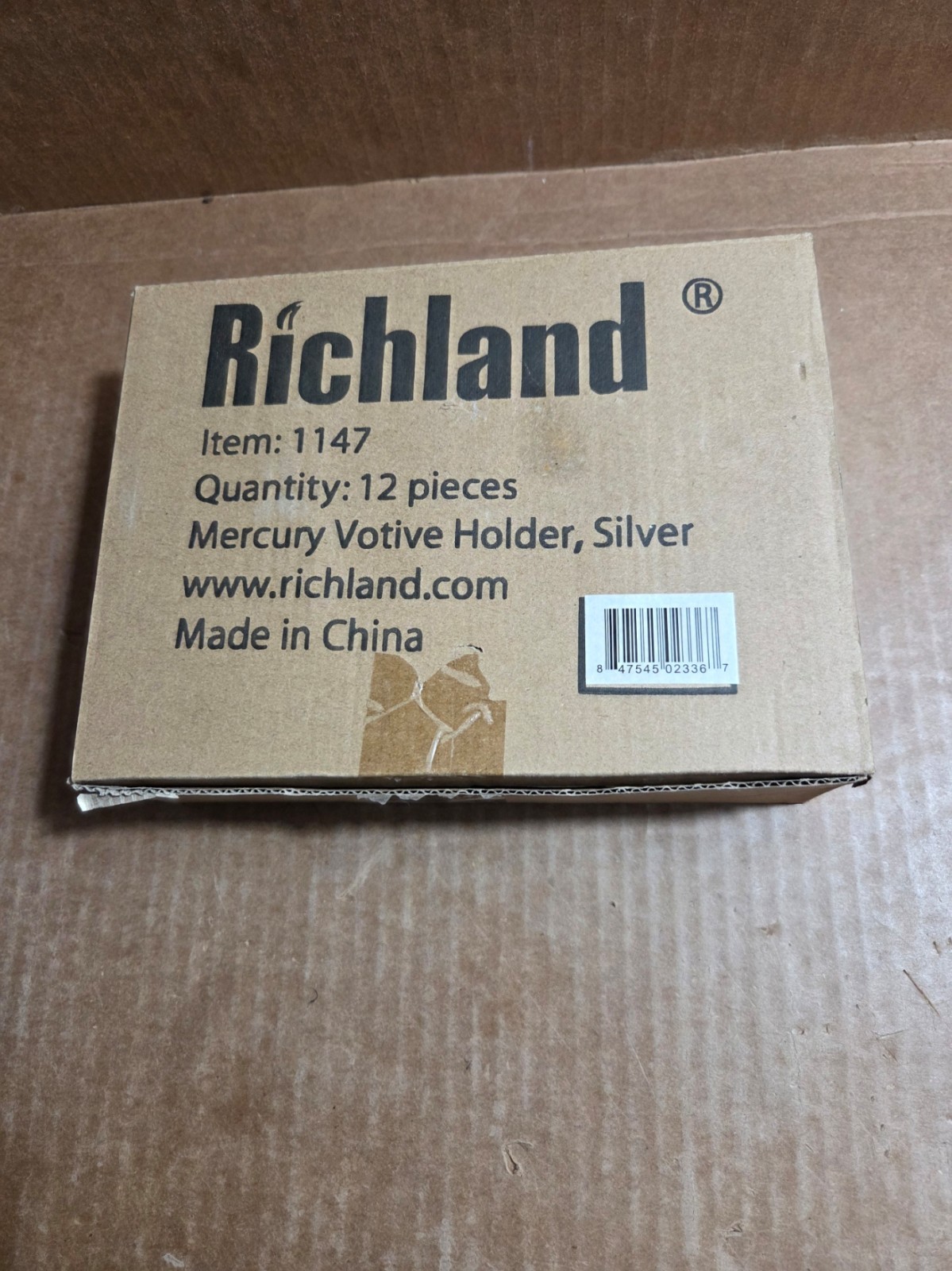 . Richland 12 Piece Silver 2 1/2" Mercury