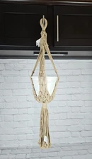 New Primatives by Kathy Plant Hanger Open Fishnet 100% Cotton Beige