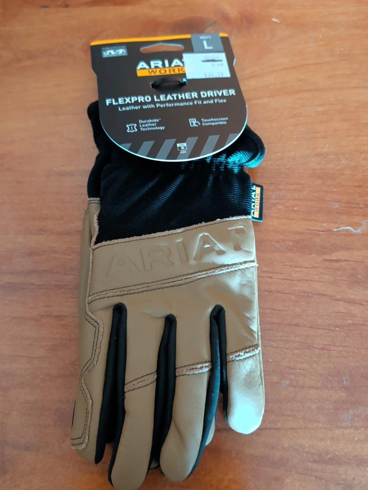 Ariat Work Flexpro Leather Driver Mens Gloves Sz Lg Black Free Shipping