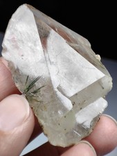 Green Rutile Included Quartz Crystal Having Beautiful Growth Zagi Mountains Pak.