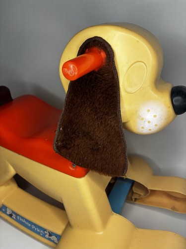 🐶Vintage 1983 Fisher Price Rocking Puppy Dog Ride On Toy With Working Bell - Picture 2 of 6