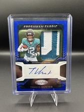 2025 Panini Certified Travis Hunter RC Blue Etch FOTL Patch Auto /20 Jaguars