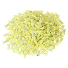 500pcs, Female Spade Connector 12-10 AWG Nylon Quick Disconnect Yellow