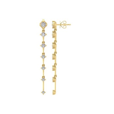 10k Gelbgold Lab gezüchteter Diamant Ohrhänger Geschenk für Frauen