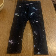 Wonder Nation Girls Tough Cotton Leggings Size X-SMALL 4-5 Space Unicorns