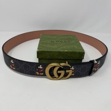 Gucci Supreme Disney Mickey Mouse Black Leather Belt Made In Italy