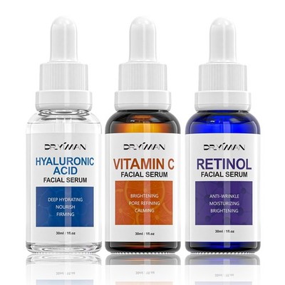 Facial Serum Set for the Look of Aging Skin  Vitamin C, Retinol & Hyaluronic ...