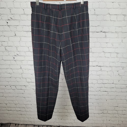 VTG Jones New York Country Black 100% Wool Check Lined Pants Size 10 (30x30) - Picture 2 of 12