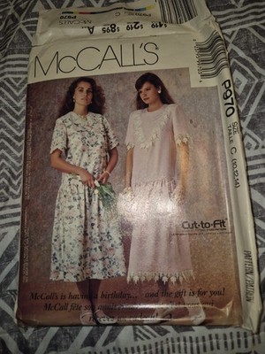 McCalls Women's Dress Pattern P970 Size C  (10, 12, 14,)