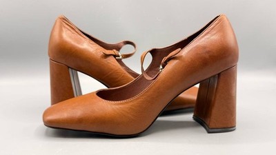 Jeffrey Campbell Bourdin 2 Mary Jane Pumps - Tan / Brown Leather 7.5M NIB