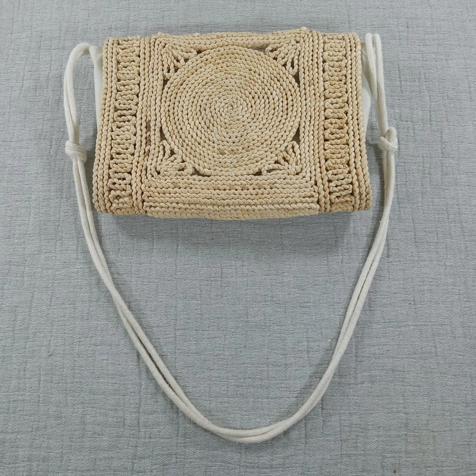 Bolso Bandolera Hippie Cottagecore Vintage Años 70 Floral Punto de Cruz Tejido Bordado Foto 2 de 4