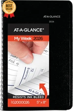2026 Appointment Book Planner Weekly Small 5x8 Inch Dayminder Black Organizer