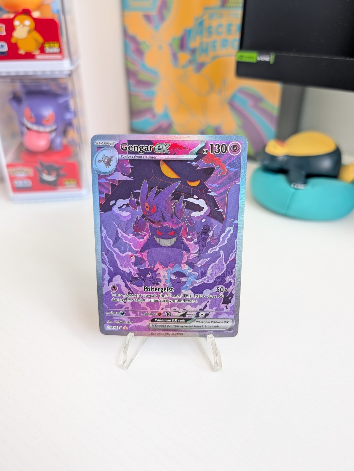 Texture Fan Art Gengar Card | Holo Collectible Display Piece Unofficial.