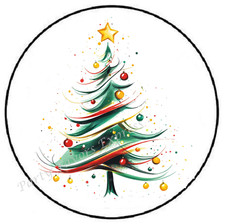 WHIMSICAL CHRISTMAS TREE ENVELOPE SEALS LABELS STICKERS PARTY FAVORS