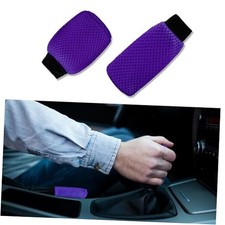 2 PCS Car Gear Shift Knob Cover  Car Handbrake Cover, Anti-Slip Purple