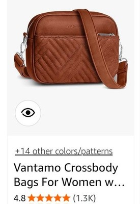 Vantamo Brown Crossbody Bag for Travel RFID Blocking-NEW IN VELVET POUCH