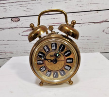 Vintage MCM Trenkle West Germany Brass Mechanical Wind Up Alarm Clock 1960s