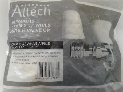 ALTECH ALTMRV15 WHEELHEAD ANGLED RADIATOR VALVE & LOCKSHIELD 15MM x 1/2 ...