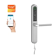 Smart Fingerprint Door Lock Tuya Bluetooth Waterproof Aluminum Door Lock Handle
