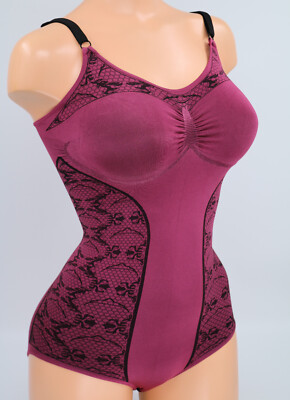   slim support shape bodysuit size M 38/40 burgundy * lingerie look * sk3  