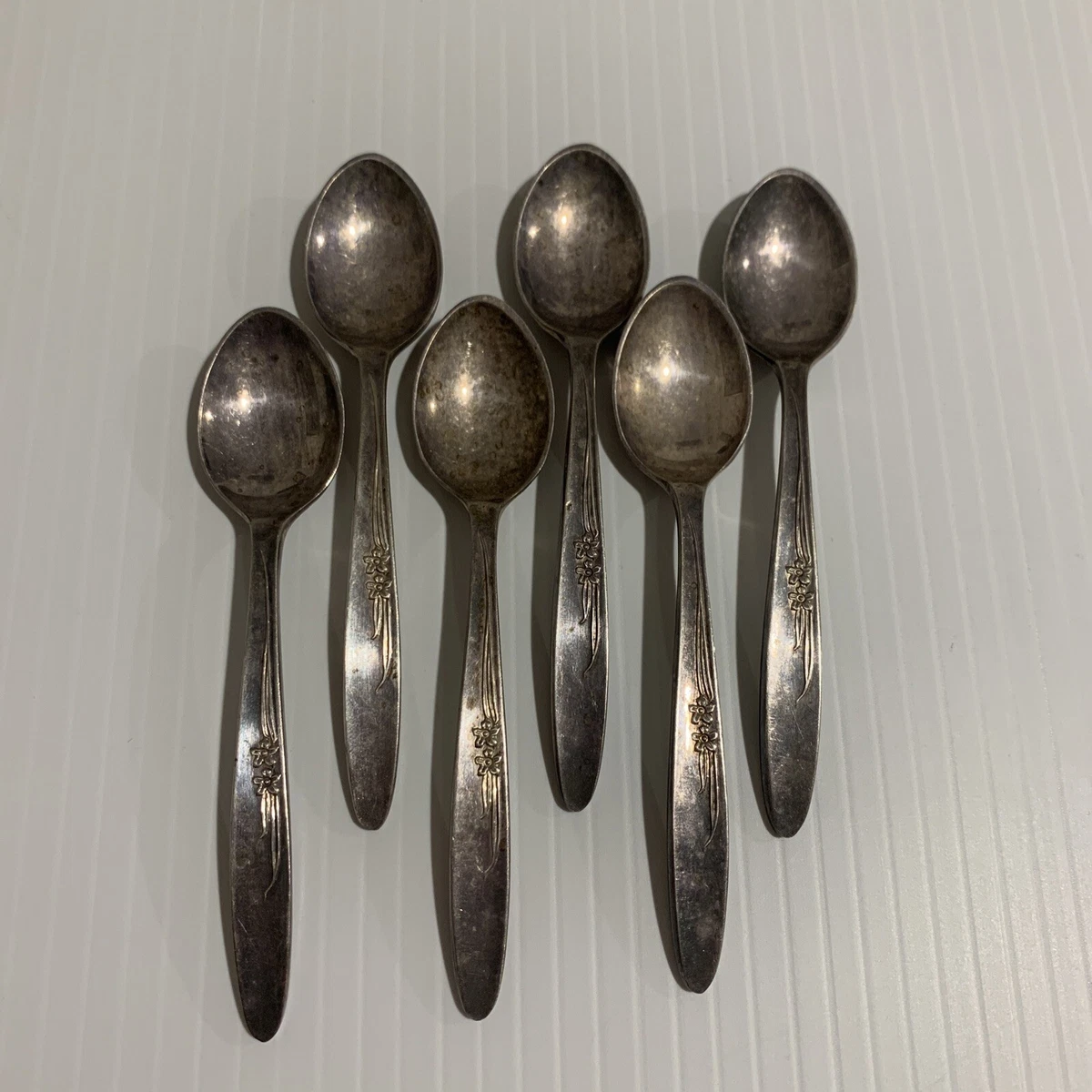 Vintage Silver Plated Sheffield Coffee Spoons x 6 “Everest” EPNS A1