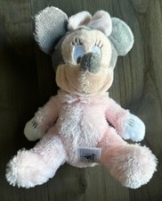 Disney Baby Minnie Mouse Plush Pink Soft Stuffed Animal 9" Sitting