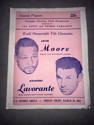 Archie Moore vs. Alejandro Lavorante Olympic Boxing Club Souvenir Program 1962