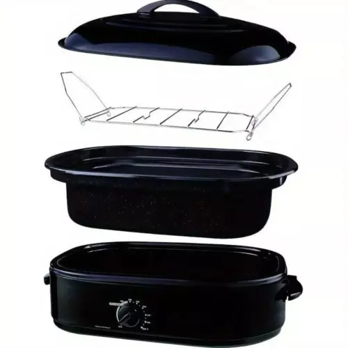 16QT Roaster Oven Slow-Cooker with Removeable Roasting Rack Turkey Crock Pot US