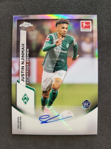 2023-24 Topps Chrome Bundesliga, Justin Njinmah, Rookie Auto, Werder Bremen