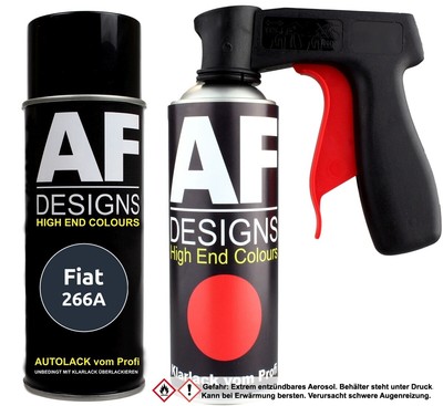 Autolack Spraydose Set Fiat 266A Blu Nobile Metallic Basislack Klarlack Handgrif