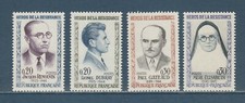 timbre France  SERIE HEROS DE LA RESISTANCE DE  1961  NUM:1288-1291 **