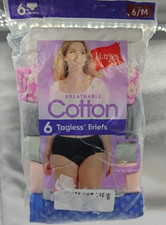 Hanes Womens BRIEFS 6 Medium Panties Size 6 M BREATHABLE COTTON Pack Of 6