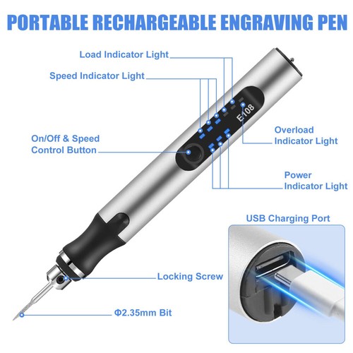 Elektrischer Gravierstift Gravurstift Graviergerät Mini Satz für Metal Glas DIY - Bild 7 von 13