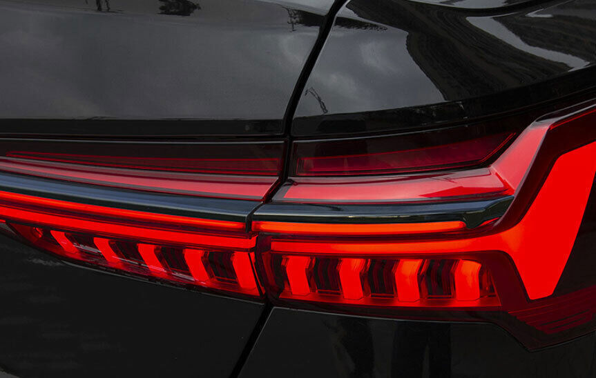 For Audi A6 2019-2022 Gloss Black Rear Trunk Tail Light Lamp Led