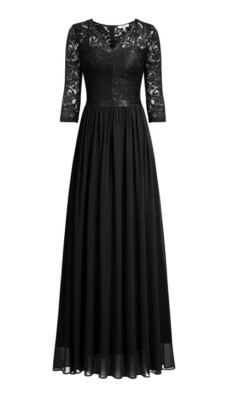 MISSMAY Women's Vintage Floral Lace V Neck Formal Long Dress - Size XL |  eBay