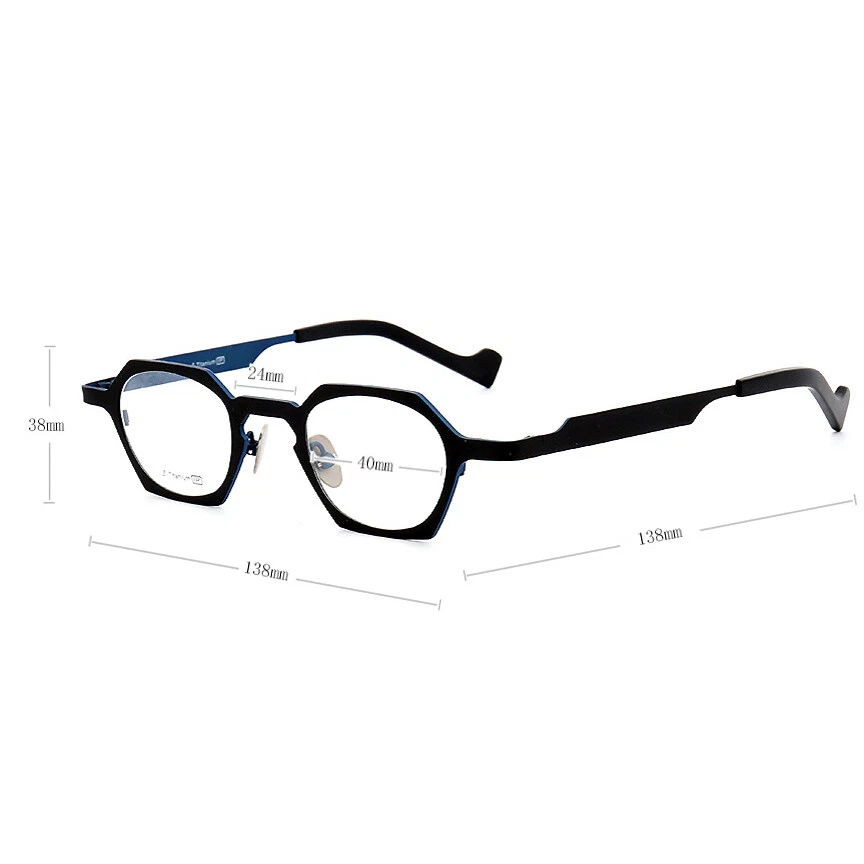 Octagon Eyeglasses Frames Men Classic Vintage Pure Titanium Glasses Women - Image 2 of 4