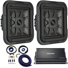Kicker Car Audio L7 12" 1200w Subwoofers 46l7t122 W/ Cxa12001 Stereo Sub Amp