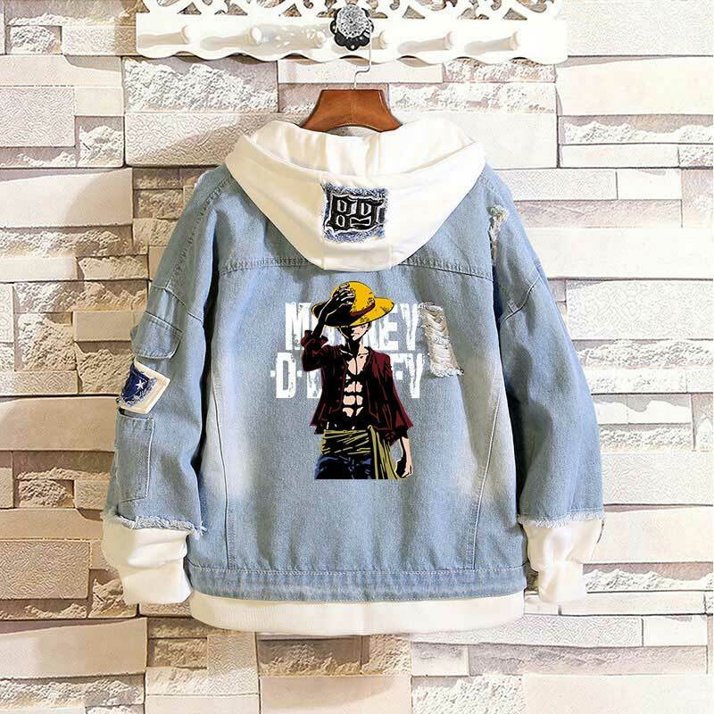 【PORTERNA】Yuo jacket short one piece Men Women Hoodie Coat Jean Jacket Anime Portgas Ace Zoro