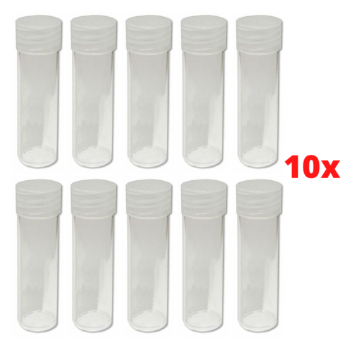 BCW Coin Safe Coin Tube Holder Penny Size 19mm Storage 10 pcs NEW - Foto 1 di 7