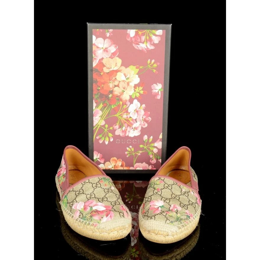 Paire d'espadrilles monogramme Gucci « Blooms Supreme » GG en rose, taille 38.