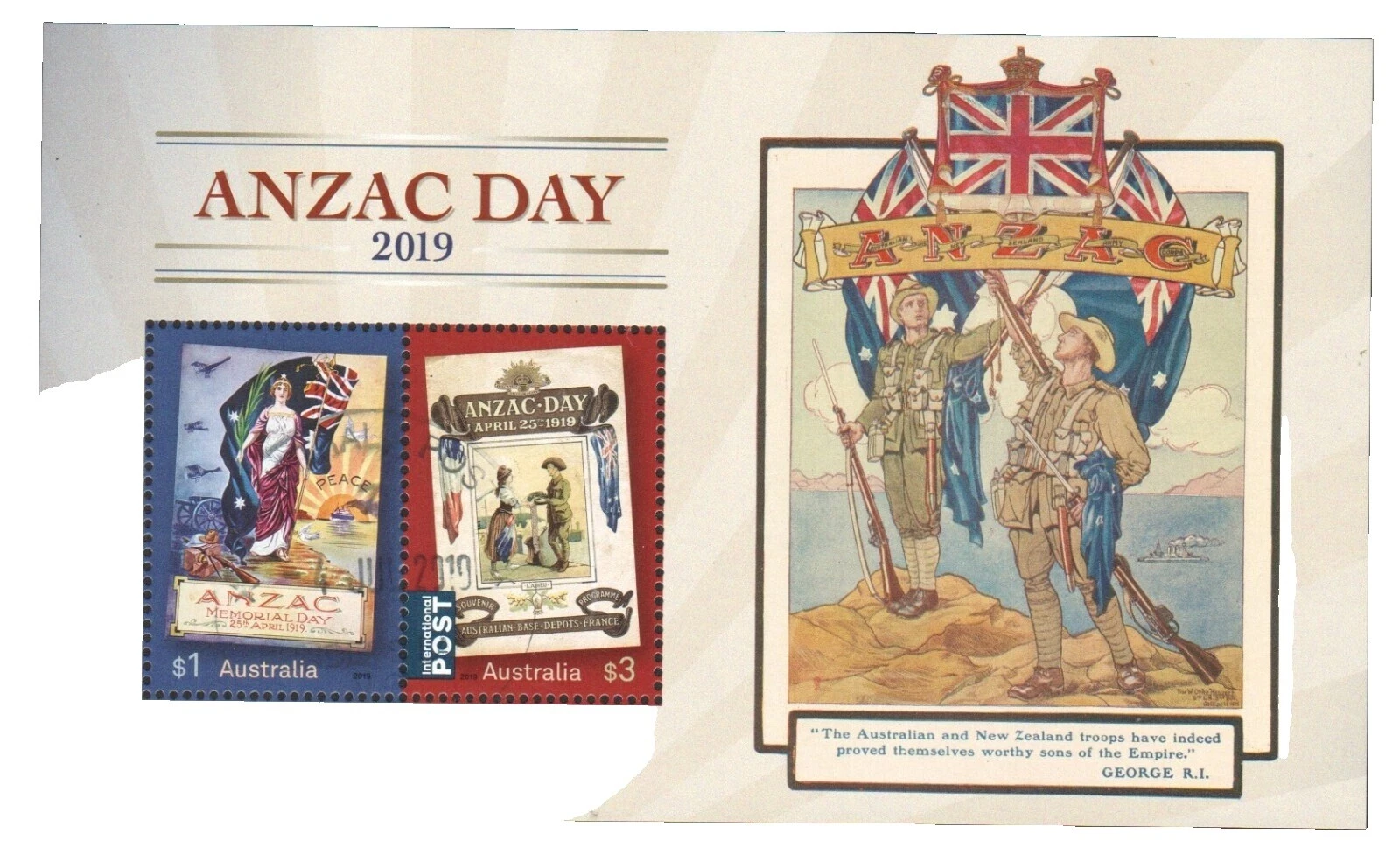 Militar, guerra Hojas de estampillas australianas